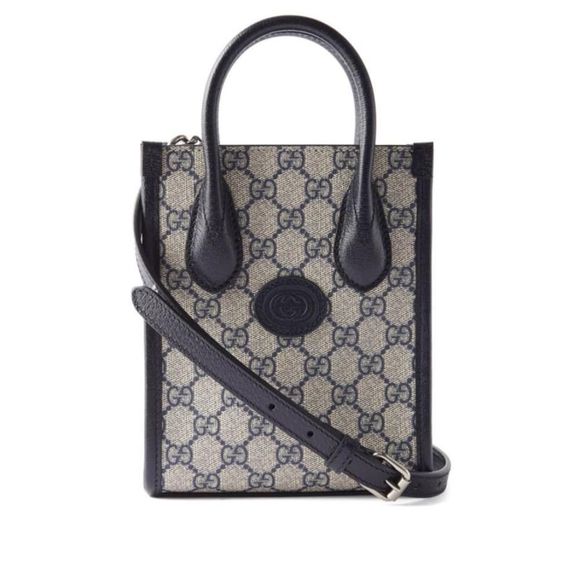 Gucci Tote Bag Mini GG Canvas Black - Picture 1 of 6